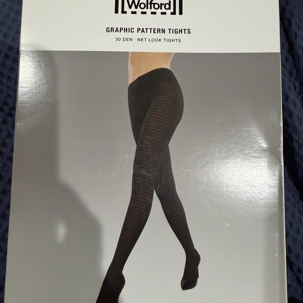 Wolford Black Graphic Knit Tights
